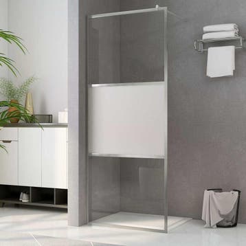 vidaXL Douche schermen zilver 80 x 195 cm Glas en Aluminium, Verzenden, Nieuw