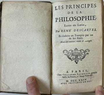 René Descartes - Les Principes de la Philosophie - 1724, Antiek en Kunst