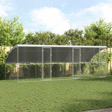 vidaXL Hondenhok 3 pcs Zilver 6 x 2 x 2 m Gegalvaniseerd, Verzenden, Nieuw