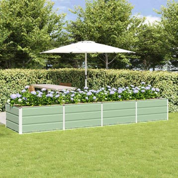 vidaXL Plantenbak Groen 320 x 80 x 45 cm Staal, Tuin en Terras, Verzenden, Nieuw