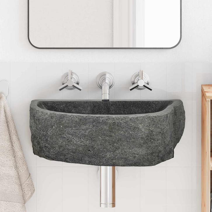 vidaXL Wandbasin Grijs 45 x 35 x 15 cm Riverstone, Doe-het-zelf en Bouw, Sanitair, Nieuw, Verzenden