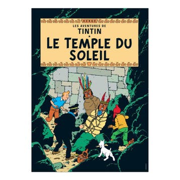 Kuifje De Zonnetempel Poster 50 x 70 cm, Ophalen of Verzenden, Nieuw