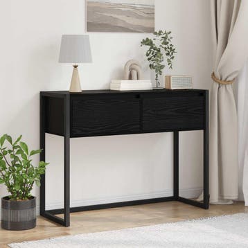 vidaXL Bijzettafel Zwart Eiken 100 x 36 x 75 cm Bewerkt hout, Huis en Inrichting, Tafels | Bijzettafels, Verzenden, Nieuw