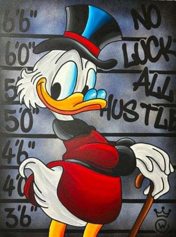 Xavier Van Walsem (1980) - scrooge mcduckno luck all hustle, Antiquités & Art