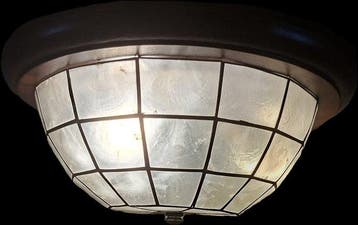 Plafondlamp - Parelmoer, Messing - Mahonie - Capiz Shell