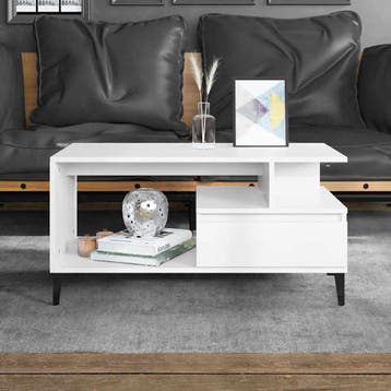 vidaXL Salontafel 90x49x45 cm bewerkt hout wit, Verzenden, Nieuw