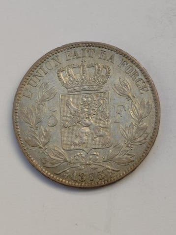 België. Leopold II. 5 Francs 1873 (Zonder minimumprijs)