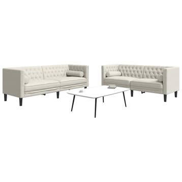 vidaXL 2-delige Loungeset Chesterfield met bolsters fluweel, Verzenden, Nieuw
