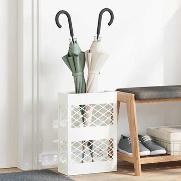 vidaXL Regen Paraplu Stand Wit 28 x 12 x 41 cm Staal, Verzenden