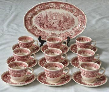 Villeroy & Boch - Koffieservies (19) - Burgenland, Rood -