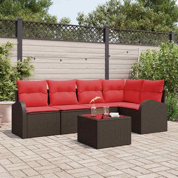 vidaXL Tuinbank Set Bruin poly rattan, Verzenden