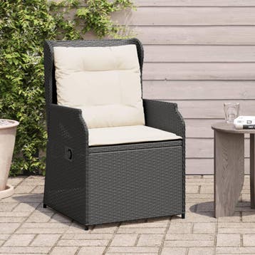 vidaXL Tuinstoelen 2 st verstelbaar met kussens poly rattan, Verzenden