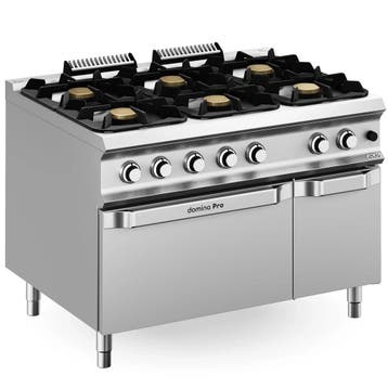 Fornuis + Oven | DOMINA PRO 900 | Gas | 6 Branders (3x 7kW, Verzenden