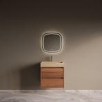 Badmeubelset Riga Travertin met Wastafel 60 cm Walnoot, Doe-het-zelf en Bouw, Ophalen of Verzenden, Nieuw, Bad