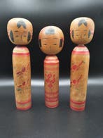 3x traditionele Kokeshi-poppen - Hout - Japan - Shwa