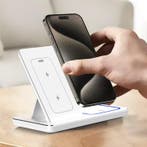 3 in 1 Draadloos Qi Oplaadstation - Compatibel met Apple, Verzenden
