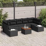 vidaXL Tuinbank Set met opslag 8 pcs Zwart poly rattan, Tuin en Terras, Verzenden, Nieuw