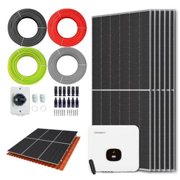 Zonnepanelen pakket voor schuindak - 3.4 kW - 6x 560, Doe-het-zelf en Bouw, Zonnepanelen en Toebehoren, Ophalen of Verzenden, Nieuw