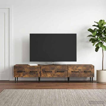 vidaXL TV Kast met lade Gerookt eiken 147 x 34,5 x 30 cm, Verzenden, Nieuw