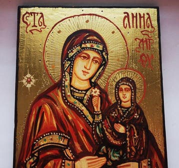 Icoon - Russische handgeschilderde icoon van Sint-Anna -