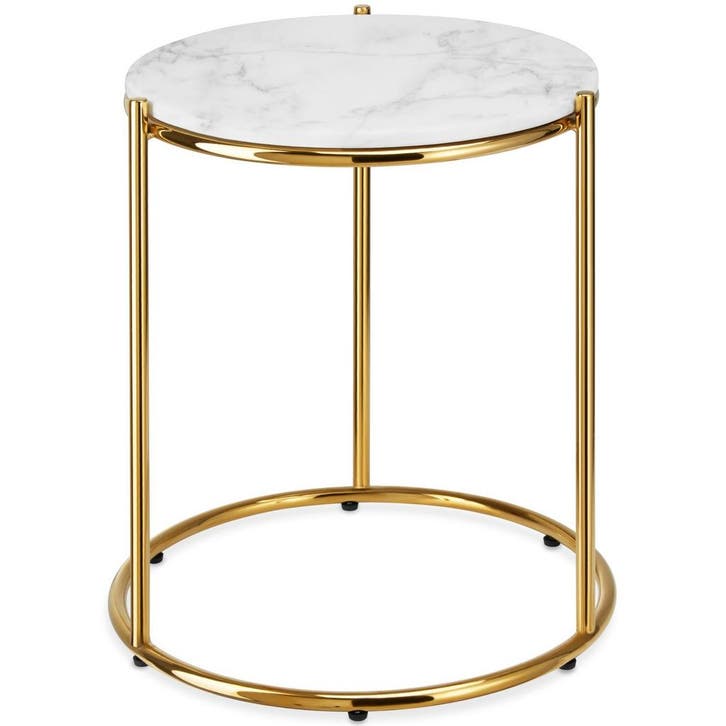 Bijzettafel Ellsa, marmerlook, stalen frame, Huis en Inrichting, Tafels | Bijzettafels, Verzenden