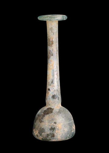 Oud-Romeins Glas Kaarsenhouder Unguentarium