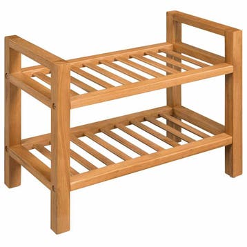 vidaXL Schoenenrek met 2 schappen 50x27x40 cm massief, Verzenden