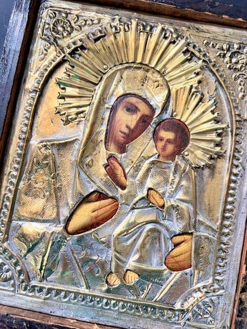 Icoon - Moeder Gods van Smolensk - Metaal - Russin
