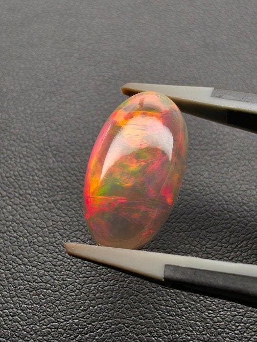 5.53ct Natural Dark Based Opal Untreated Cabochon - Hoogte:, Collections, Minéraux & Fossiles