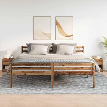vidaXL Nachtkastjes 2 st met lade 39x28x41 cm oud, Verzenden, Nieuw