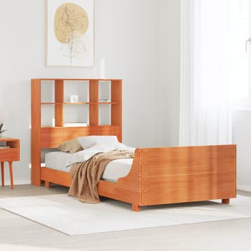 vidaXL Bedframe zonder matras massief grenenhout wasbruin, Verzenden