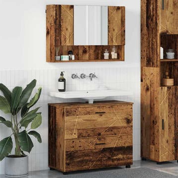 vidaXL Badkamermeubel Set 2 st Oud Hout 76,5 x 35 x 64 cm, Verzenden, Nieuw