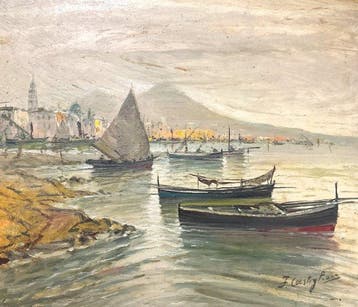Scuola Italiana (XX), firmato Castiglione - Paesaggio