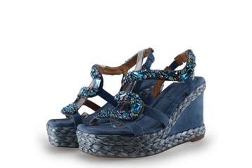 Laura Vita Sleehakken in maat 36 Blauw, Kleding | Dames, Zo goed als nieuw, Schoenen met hoge hakken, Laura Vita, Verzenden