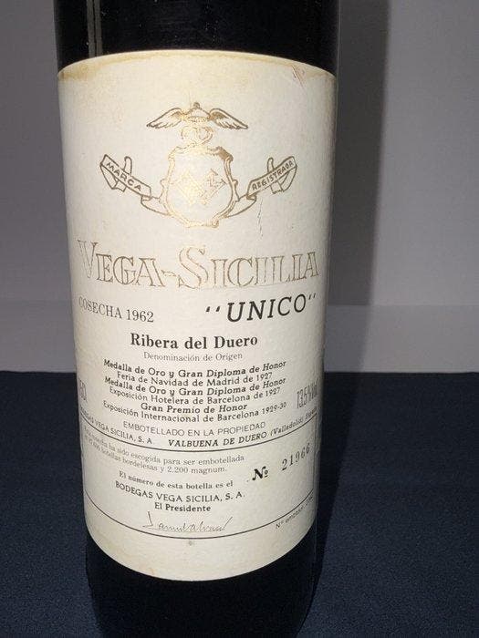 1962 Vega Sicilia Unico - Ribera del Duero Gran Reserva - 1, Verzamelen, Wijnen