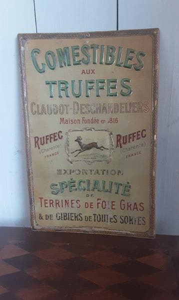 French lithographic tin advertising sign from the