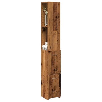 vidaXL Badkamerkast 25x25x170 cm bewerkt hout oud, Verzenden