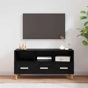 vidaXL TV Kast 102 x 36 x 50 cm Zwart Eiken Bewerkt hout, Verzenden