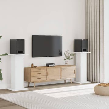 vidaXL Speakerstandaards 2 st 30x30x95 cm bewerkt hout wit, Verzenden