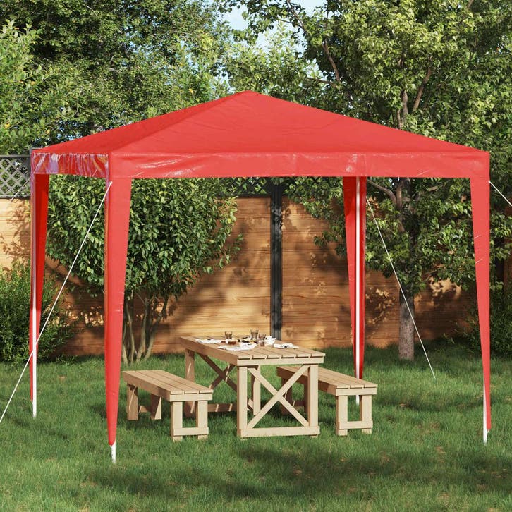 vidaXL Partytent 250 x 250 x 240 cm Rood PE en staal, Tuin en Terras, Partytenten, Nieuw, Verzenden