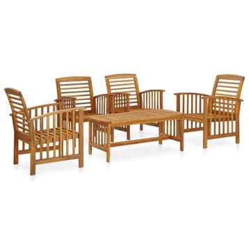 vidaXL 5-delige Loungeset massief acaciahout, Verzenden, Loungeset