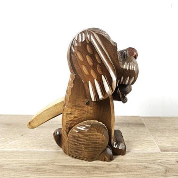Notenkraker - Springer spaniel - Hout - Zwarte woud snijwerk