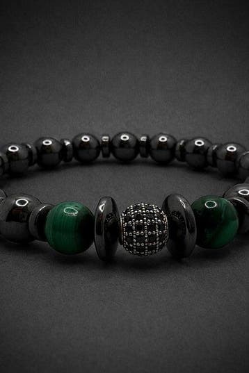 SUR MESURE - Hématite - Malachite - CZ - Argent 925 -