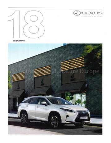 2018 LEXUS PROGRAMMA BROCHURE NEDERLANDS, Nieuw