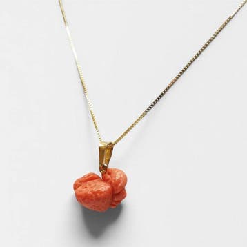 Koraal - Zilver - Hanger - met de hand uitgehouwen, Verzamelen, Mineralen en Fossielen