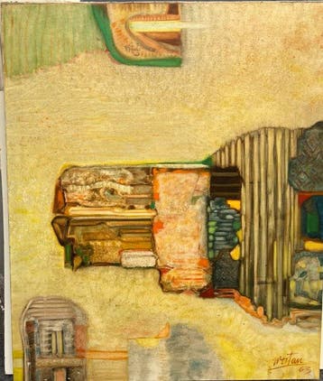 Wostan (1915-1989) - Grande composition - Introspection, Antiquités & Art, Art | Peinture | Classique