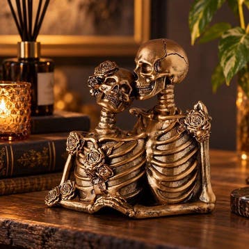 Beeld, Romantic Gothic Couple Figurines - 22.5 cm - Hars