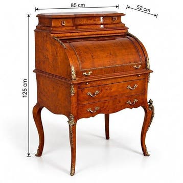 Élégant Antique - Secrétaire à abattant - cilinder -