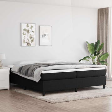 vidaXL Boxspring bed stof zwart 200x200 cm, Verzenden