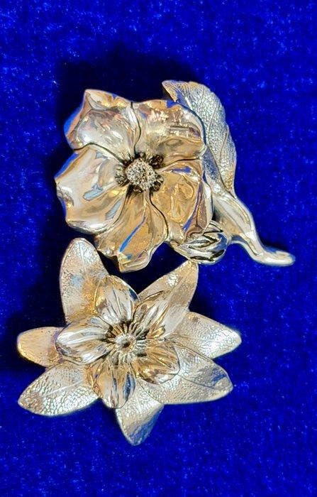 Beeldje (2) - .925 zilver gelamineerd, Antiek en Kunst, Curiosa en Brocante